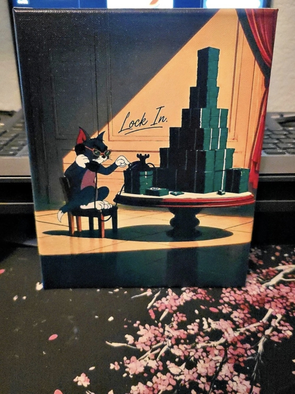 Lock In Tom and Jerry Motivational Canvas Wall Art Painting